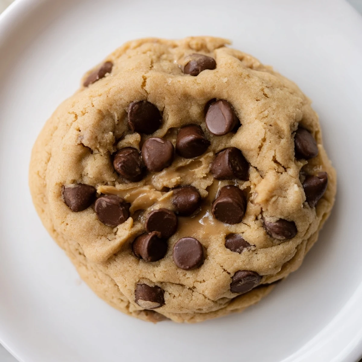 Warm, gooey Peanut Butter Chocolate Chip Cookies with pools of melted chocolate and crunchy edges.