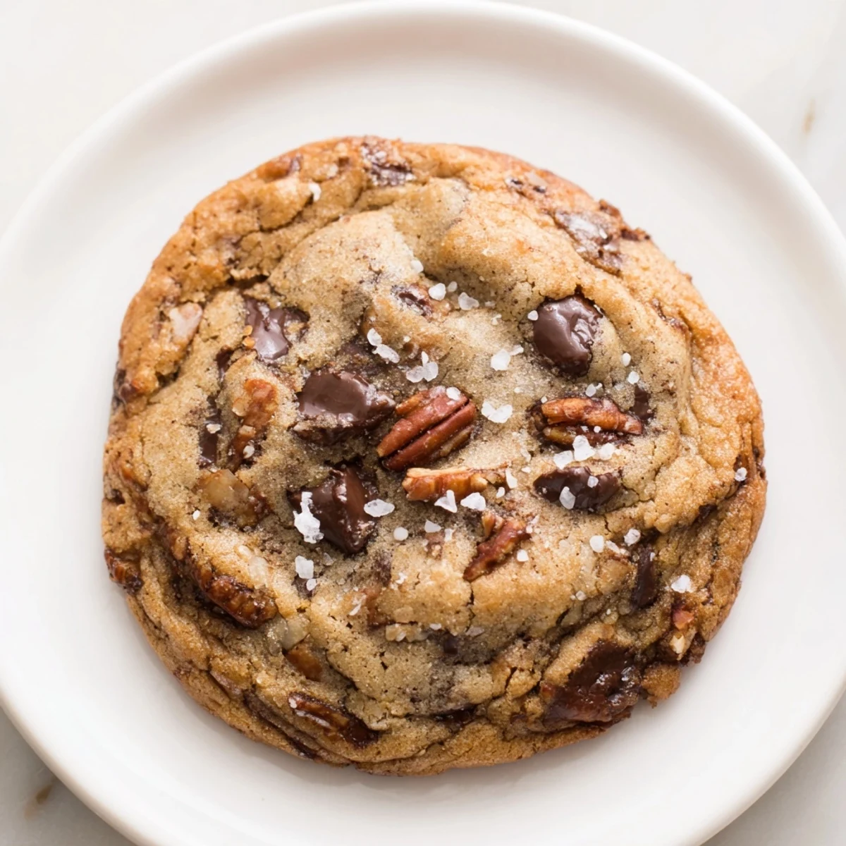 Warm, golden-brown Classic Chocolate Chip Cookies, fresh from the oven, ready for enjoying with a cold glass of milk.