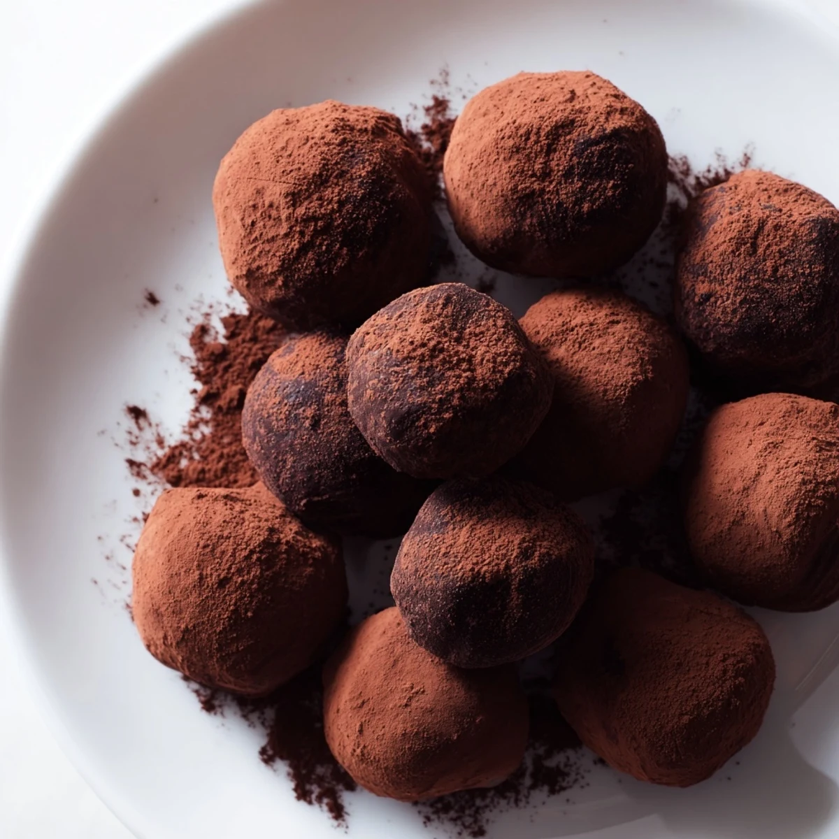 Dark Chocolate Truffles, dusted with cocoa, ready to melt in your mouth and satisfy your cravings.