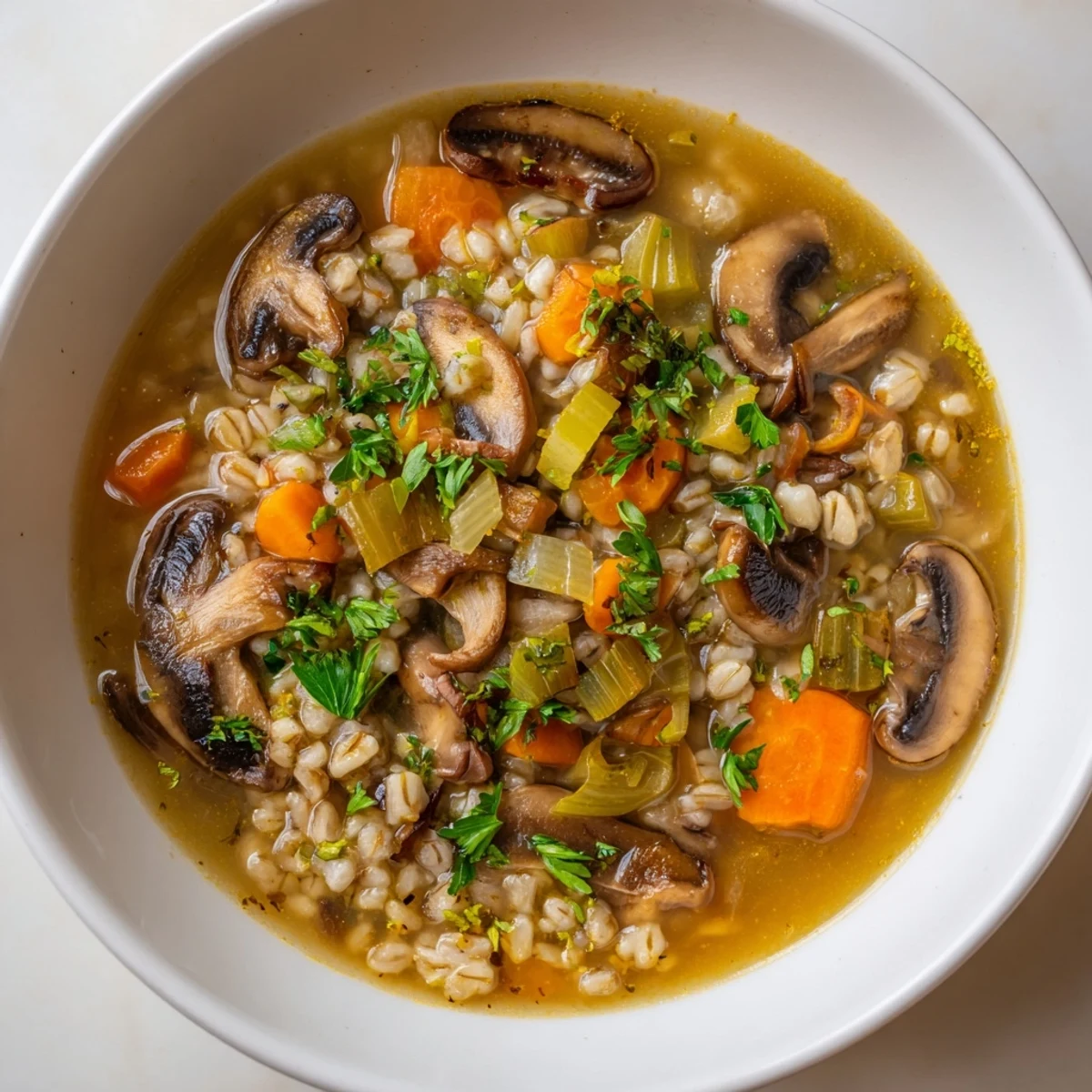 Wild Mushroom Barley Soup