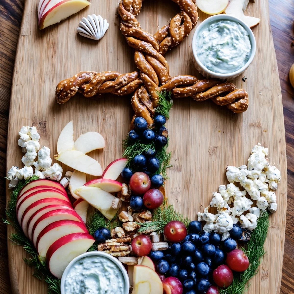 This Anchor Maritime Board recipe looks delicious, featuring an artful arrangement of coastal flavors.