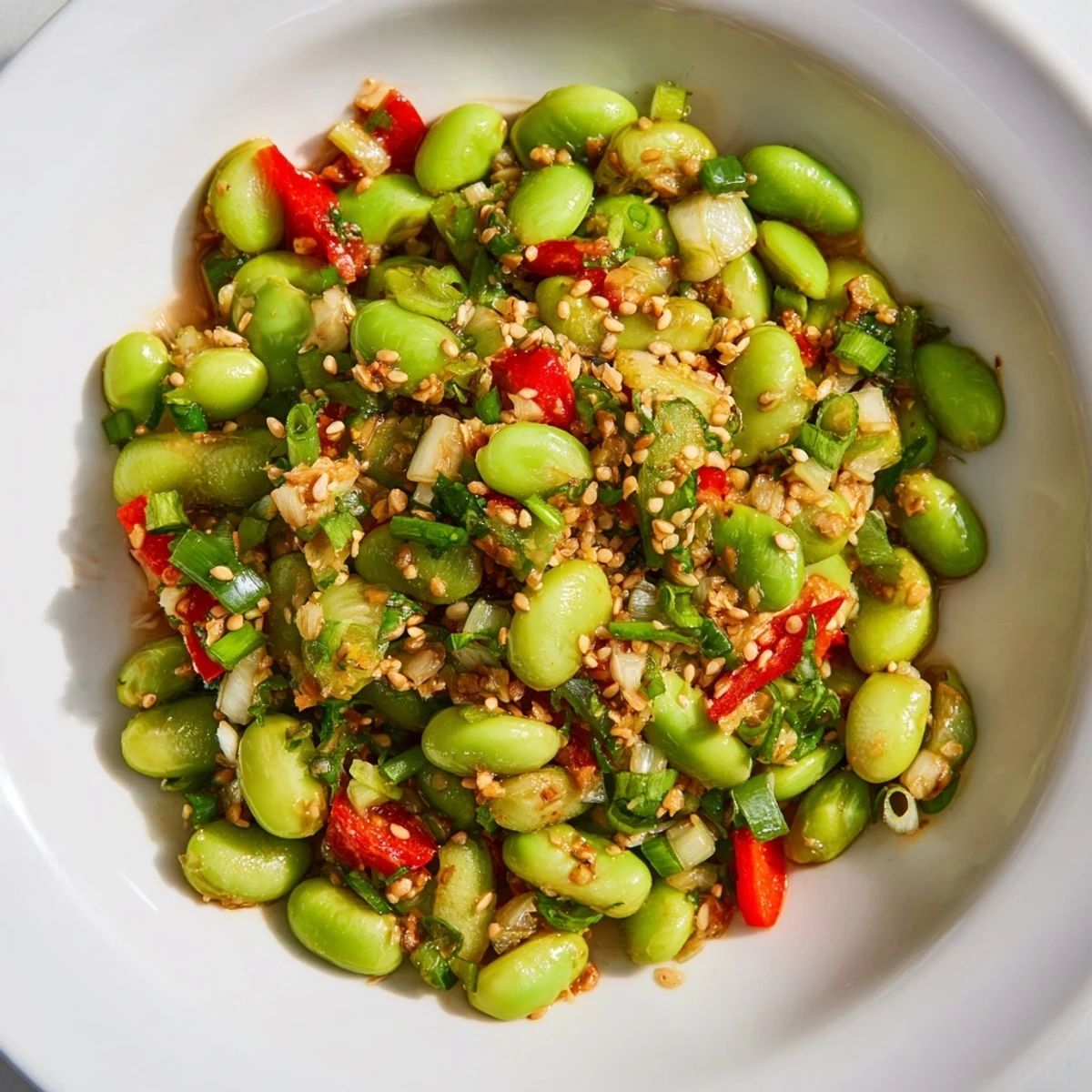 This fresh edamame salad, bursting with flavor, is perfect for a light, healthy meal.