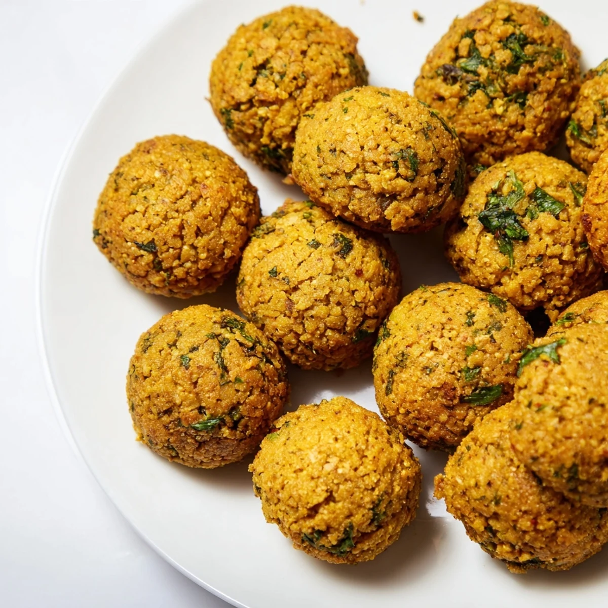 A serving of warm Levantine falafel balls, promising a delicious Middle Eastern feast with a beautiful aroma.