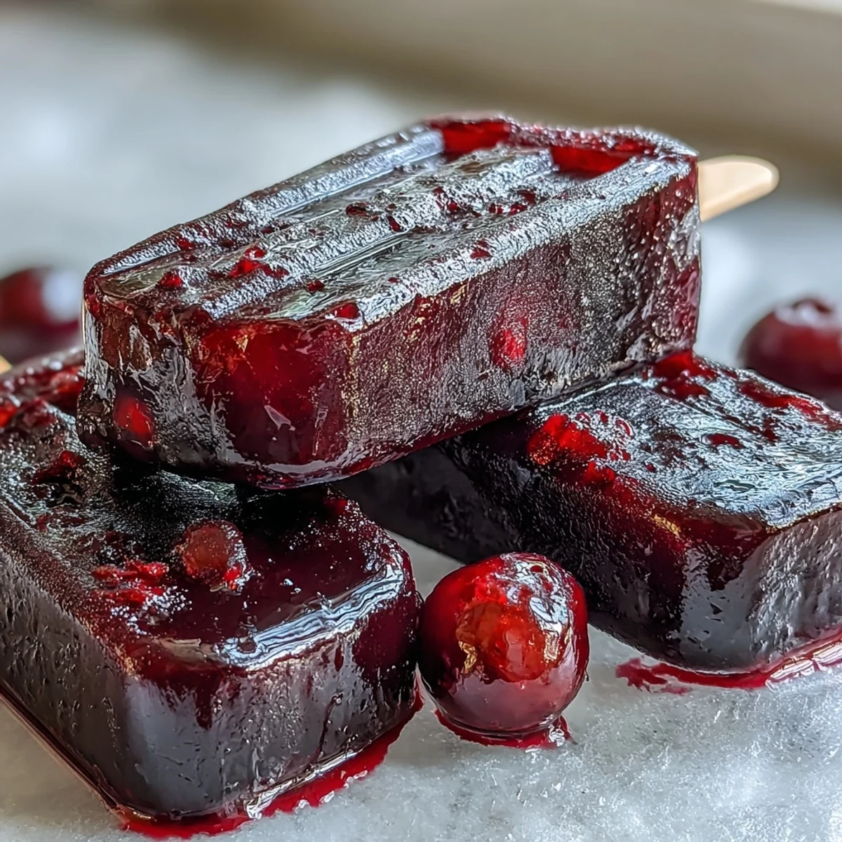 Vibrant homemade Black Currant Popsicles displayed on a tray, showcasing their deep purple hue and refreshing icy texture.