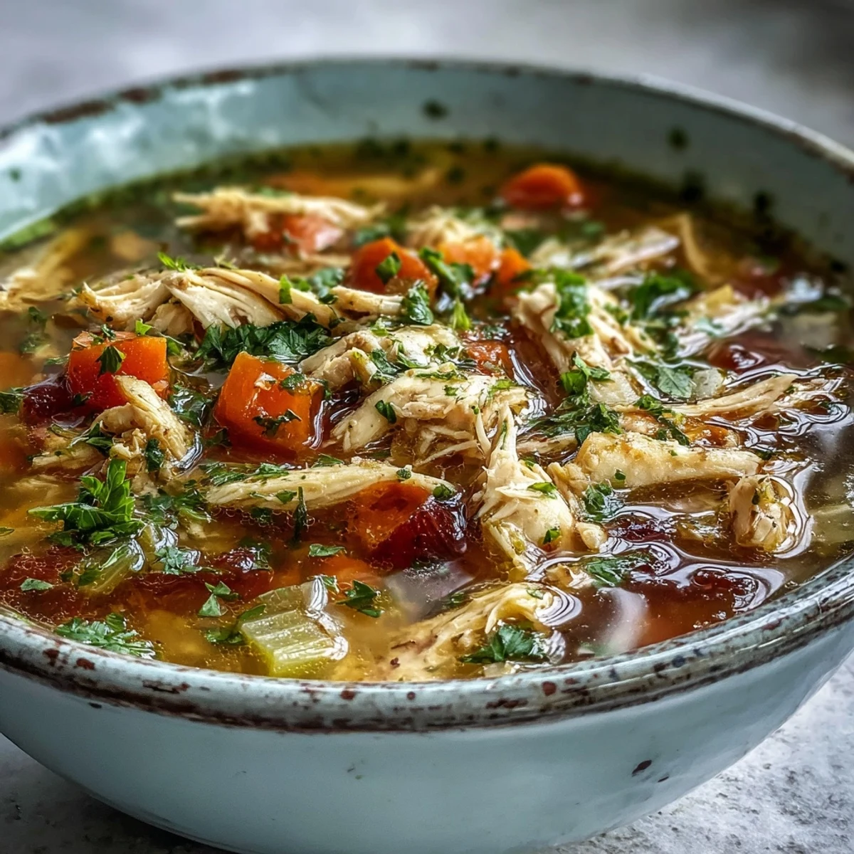 Creamy Anti-Inflammatory Turmeric Chicken Soup ladle serving over rice with vibrant spinach leaves and a swirl of coconut milk.
