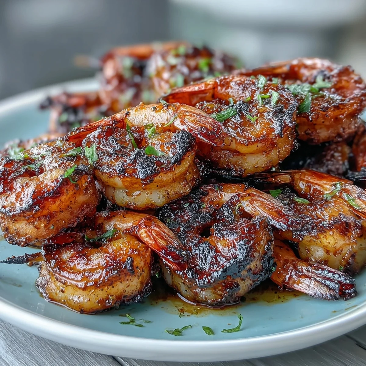 Tender shrimp marinated in authentic jerk spices, charred on the grill, and plated with zesty coconut rice for a tropical feast.