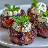 Balsamic Goat Cheese Grilled Plums