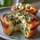 Fluffy egg muffins packed with spinach, bell peppers, and feta cheese—ideal for easy meal prep or brunch.  
