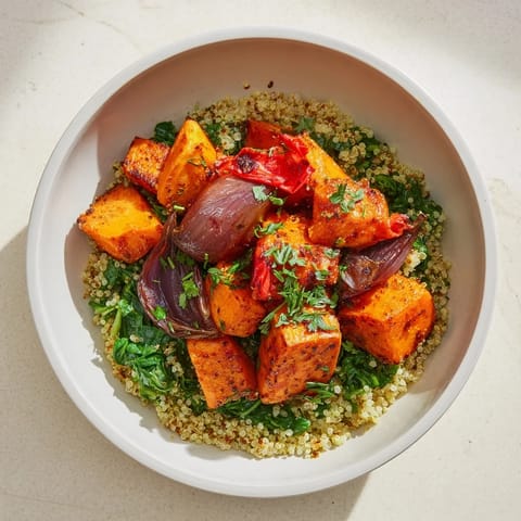 Golden-brown roasted root vegetables with fresh herbs are featured in this Herb Bowl recipe.