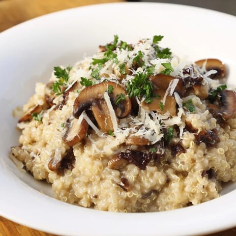 Mushroom Quinoa Creamy Risotto