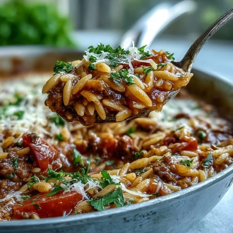 Comforting Ground Beef Orzo