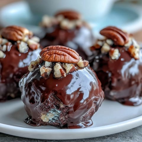 Rich chocolate Kentucky Derby bourbon balls with crunchy pecans and smooth bourbon flavor, perfect for festive Southern gatherings.  