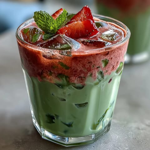Iced Strawberry Matcha Latte