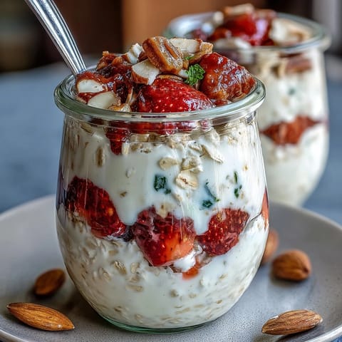 Strawberry Protein Overnight Oats