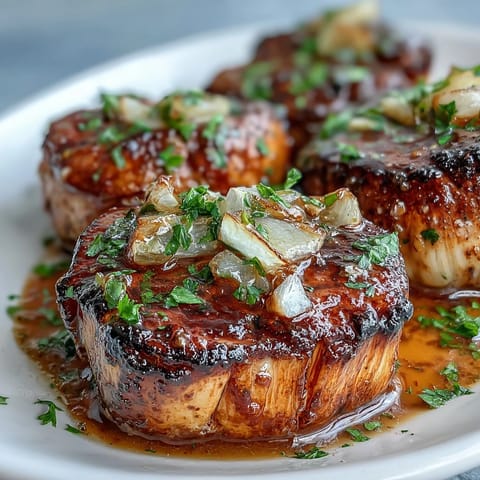 Juicy sea scallops caramelized in a skillet and drizzled with fragrant garlic lemon butter for a restaurant-quality dish.