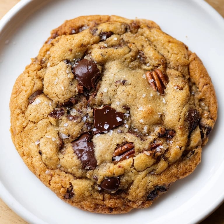 A close up shows overflowing chocolate chips in these soft, delicious Classic Chocolate Chip Cookies, perfect dessert.