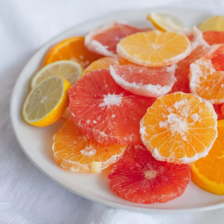 Homemade Citrus slices, thinly sliced and ready to enhance any mocktail or summer drink with their delicious zest.