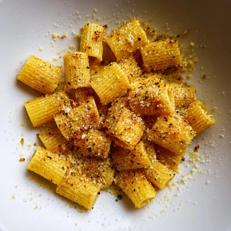Close-up of golden, air-fried Air Fryer Pasta Croutons demonstrating perfect texture for snacking.
