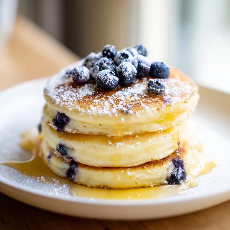 Delicious Lemon Ricotta Pancakes with tender, creamy texture, perfect for a cozy weekend brunch.