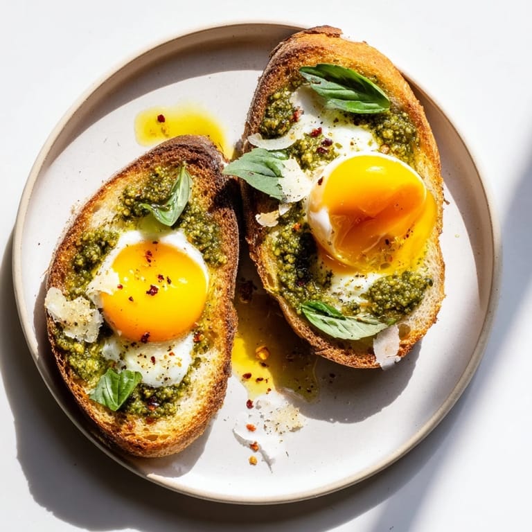 Crisp sourdough bread with creamy pesto supporting perfect pesto egg toast, ready to enjoy immediately.