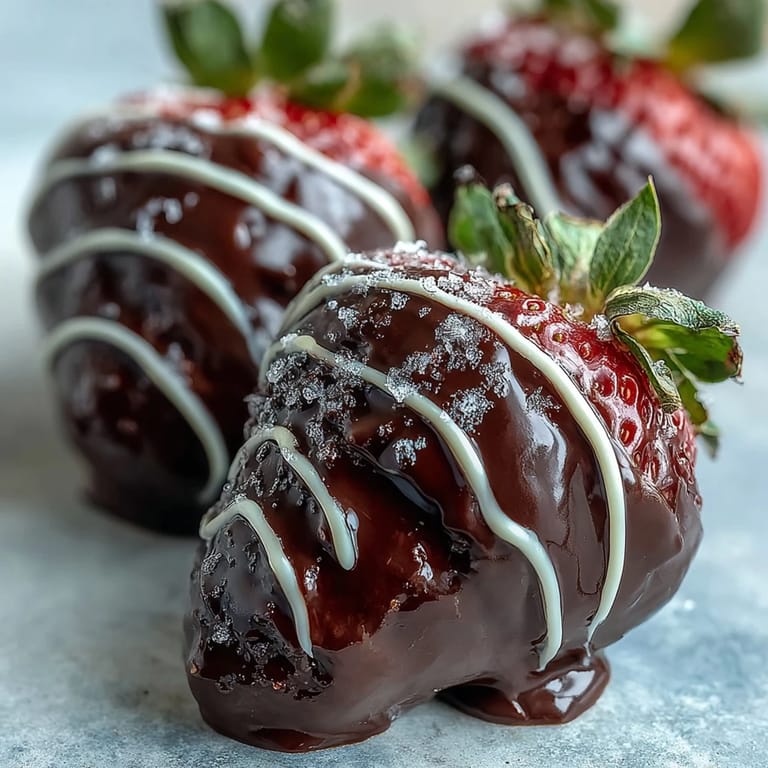 Freshly dipped chocolate-covered strawberries chilling on parchment paper for a romantic treat.