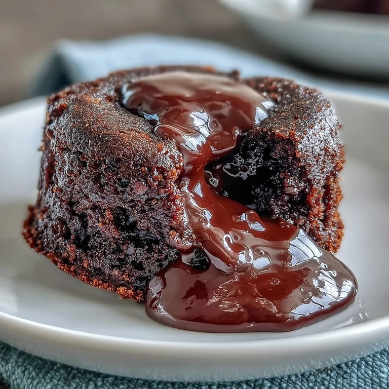 Individual Chocolate Lava Cakes with Espresso are presented on a white plate, ready to be served with vanilla ice cream.