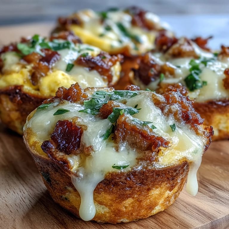 Freshly baked Breakfast Egg Muffins with vibrant bell peppers and onions, perfect for a handheld breakfast on busy mornings.