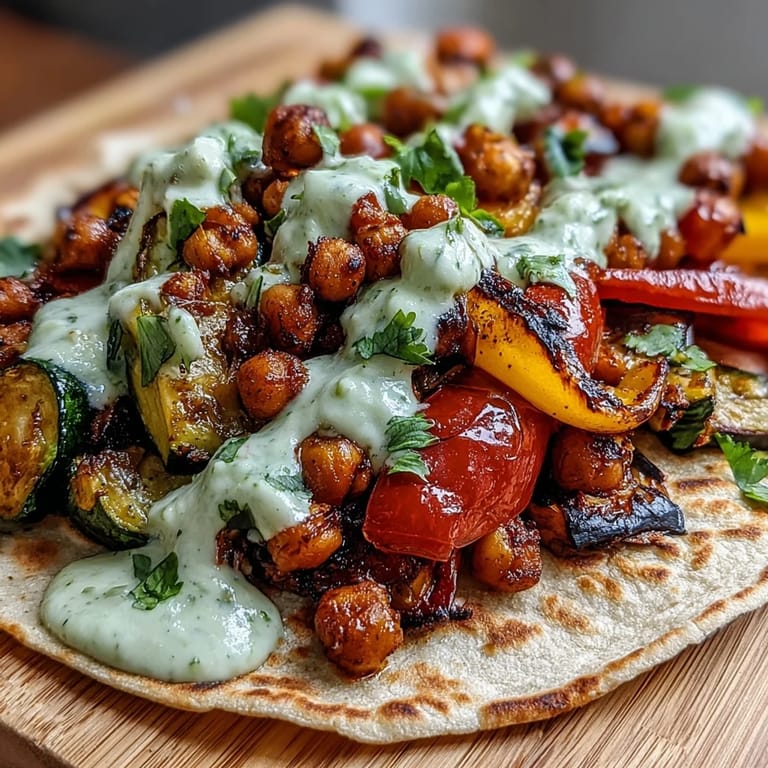 Easy sheet pan fajitas with smoky seasoning, loaded with veggies and drizzled with avocado yogurt sauce.