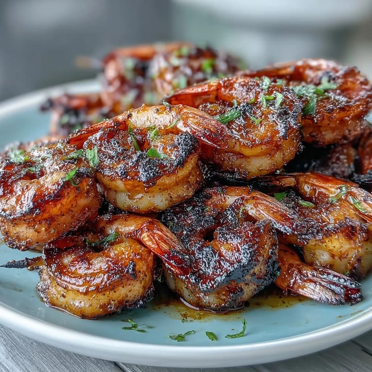 Tender shrimp marinated in authentic jerk spices, charred on the grill, and plated with zesty coconut rice for a tropical feast.