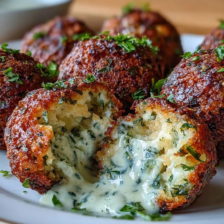 Freshly fried falafel with bright green tahini sauce, perfect for a vegan, gluten-free appetizer or main.