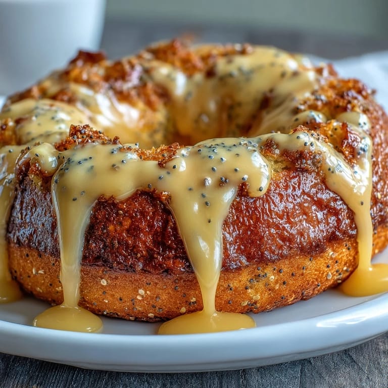 High-protein lemon poppy seed bagels with a refreshing lemon glaze, perfect for a healthy morning snack.