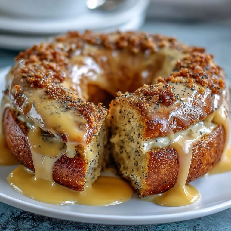 Golden baked bagels bursting with lemon zest and poppy seeds, topped with a tangy, sweet lemon glaze.  
