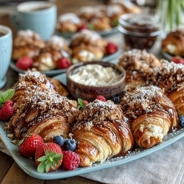 Colorful brunch spread featuring assorted pastries, berries, and grapes paired with champagne mimosas for a joyful Mothers Day.