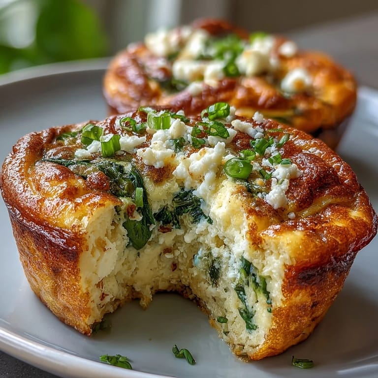 Fluffy egg muffins packed with spinach, bell peppers, and feta cheese—ideal for easy meal prep or brunch.  