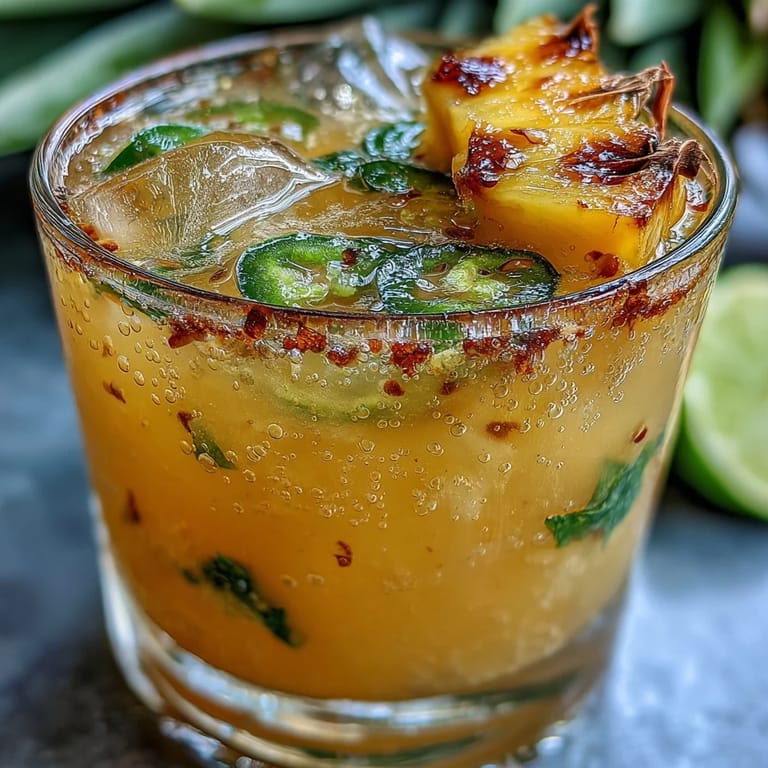 Refreshing Pineapple Jalapeño Agua Fresca, chilled and ready to serve over ice on a warm day.