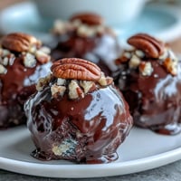 Rich chocolate Kentucky Derby bourbon balls with crunchy pecans and smooth bourbon flavor, perfect for festive Southern gatherings.  